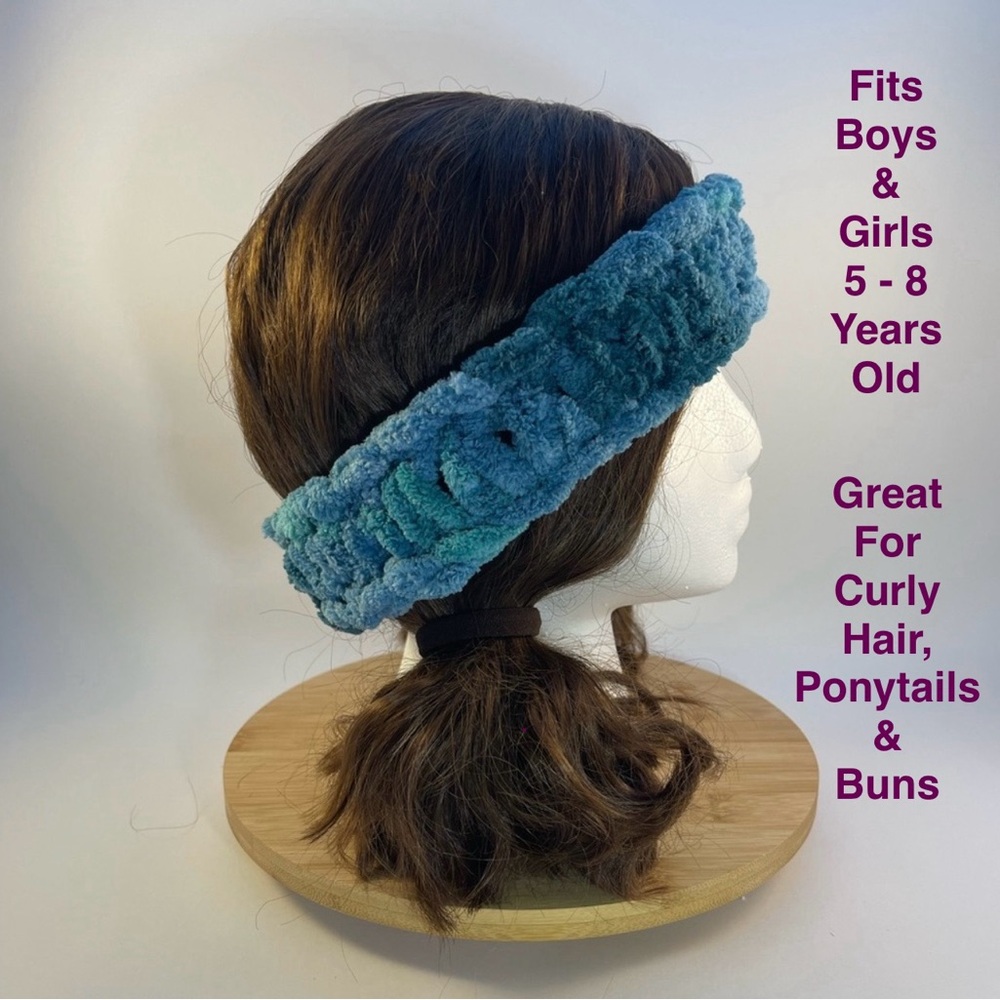 Handmade Kid’s Super Soft & Cozy Winter Headband/Ear Wrap - Variegated Teal